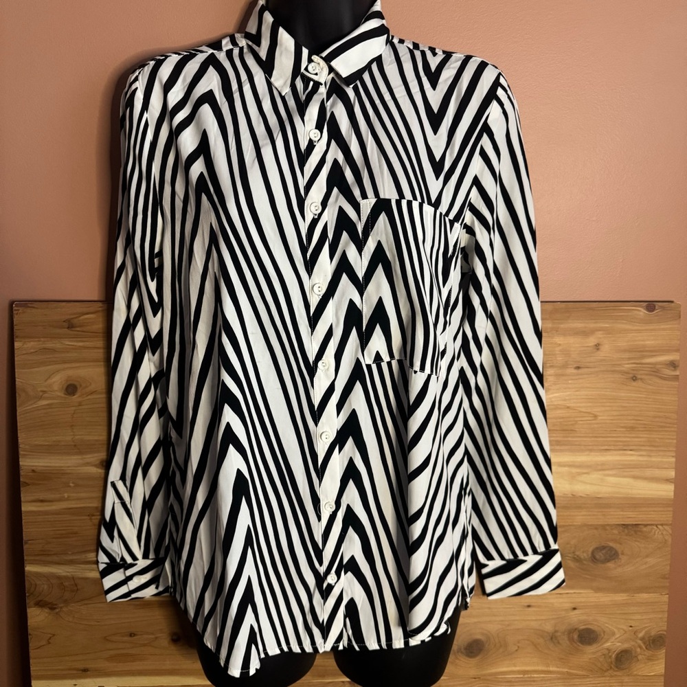 EUC- V-Striped Blouse